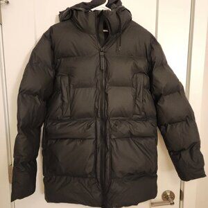 Rains Alta Long Puffer Cargo Jacket NWT (Black)